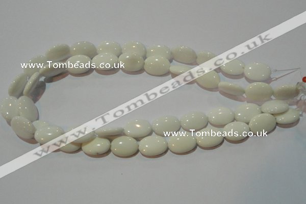 CAG3432 15.5 inches 13*18mm oval white agate gemstone beads