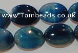 CAG3481 15.5 inches 15*20mm oval blue line agate beads