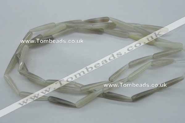 CAG3562 15.5 inches 6*30mm teardrop grey agate gemstone beads