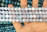 CAG3582 15.5 inches 6mm round matte blue lace agate beads