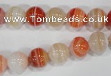 CAG3588 15.5 inches 10mm round red line agate beads wholesale