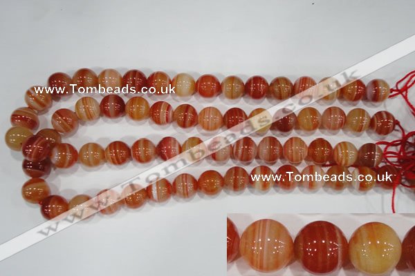 CAG3591 15.5 inches 16mm round red line agate beads wholesale