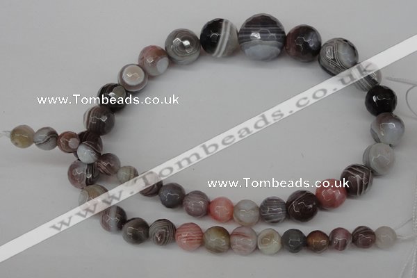 CAG3595 15.5 inches 8mm - 17mm faceted round botswana agate beads