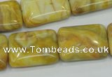 CAG3624 15.5 inches 18*25mm rectangle yellow crazy lace agate beads