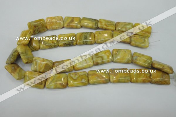 CAG3624 15.5 inches 18*25mm rectangle yellow crazy lace agate beads