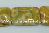 CAG3625 15.5 inches 22*30mm rectangle yellow crazy lace agate beads