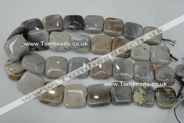 CAG3655 15.5 inches 25*25mm square ocean agate gemstone beads