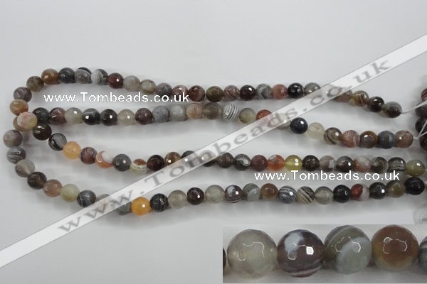 CAG3692 15.5 inches 8mm faceted round botswana agate beads wholesale