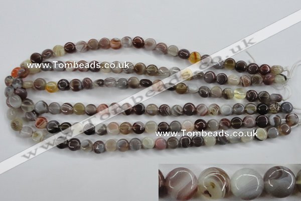 CAG3711 15.5 inches 8mm flat round botswana agate beads wholesale