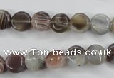 CAG3712 15.5 inches 10mm flat round botswana agate beads wholesale