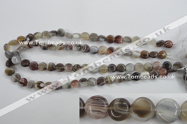 CAG3712 15.5 inches 10mm flat round botswana agate beads wholesale