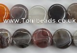 CAG3714 15.5 inches 14mm flat round botswana agate beads wholesale