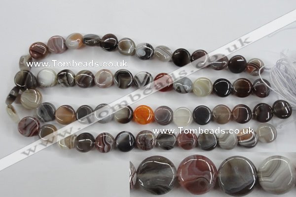 CAG3714 15.5 inches 14mm flat round botswana agate beads wholesale