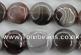 CAG3715 15.5 inches 16mm flat round botswana agate beads wholesale