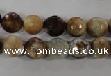 CAG3863 15.5 inches 10mm faceted round fire crackle agate beads