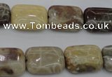 CAG3892 15.5 inches 13*18mm rectangle chrysanthemum agate beads