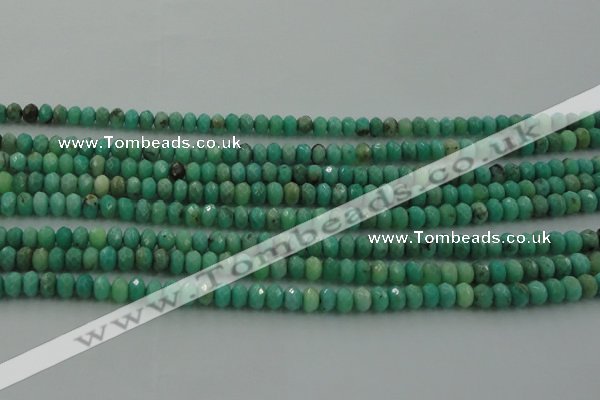 CAG3911 15.5 inches 2.5*4mm faceted rondelle green grass agate beads