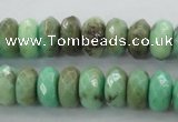 CAG3913 15.5 inches 5*10mm faceted rondelle green grass agate beads