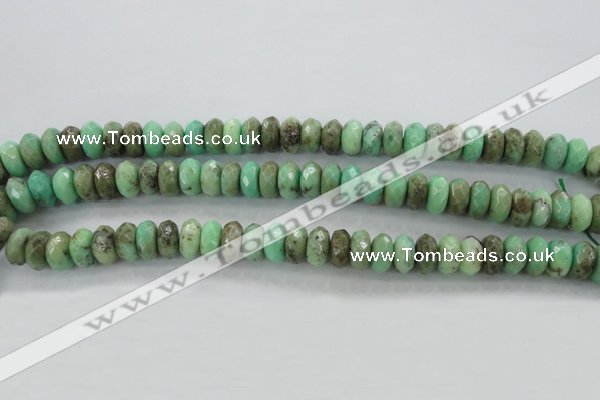 CAG3913 15.5 inches 5*10mm faceted rondelle green grass agate beads