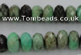 CAG3914 15.5 inches 7*12mm faceted rondelle green grass agate beads