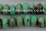 CAG3915 15.5 inches 8*14mm faceted rondelle green grass agate beads