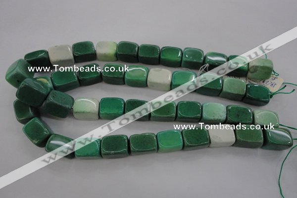 CAG3925 15.5 inches 13*18mm cuboid green grass agate beads