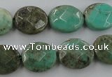 CAG3931 15.5 inches 10*12mm faceted oval green grass agate beads