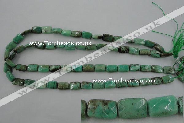CAG3934 15.5 inches 8*12mm faceted rectangle green grass agate beads