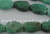 CAG3940 15.5 inches 13*19mm faceted freeform green grass agate beads