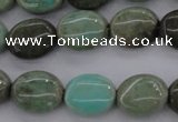 CAG3942 15.5 inches 8*10mm oval green grass agate beads