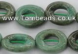 CAG3945 15.5 inches 13*18mm oval donut green grass agate beads