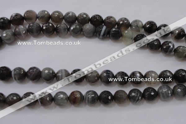 CAG3952 15.5 inches 10mm faceted round grey botswana agate beads