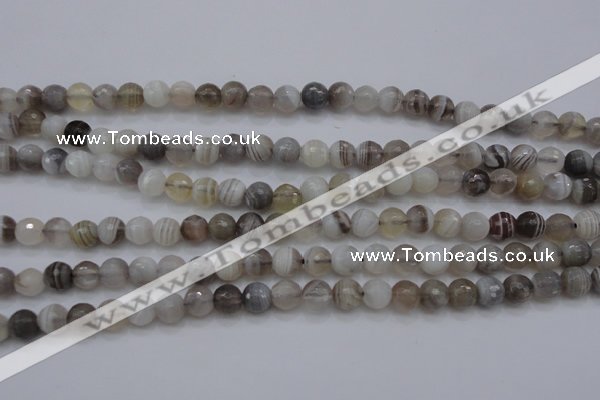 CAG3955 15.5 inches 6mm faceted round grey botswana agate beads