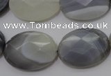 CAG3975 15.5 inches 18*25mm faceted oval grey botswana agate beads