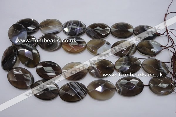 CAG3976 15.5 inches 22*30mm faceted oval grey botswana agate beads