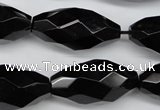 CAG4005 15.5 inches 15*30mm faceted rice black agate beads