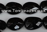 CAG4038 15.5 inches 15*20mm faceted freeform black agate beads