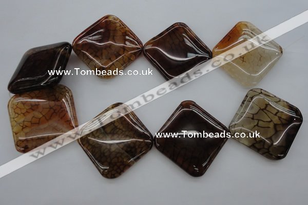 CAG4050 15.5 inches 40*40mm diamond dragon veins agate beads