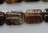 CAG4055 15.5 inches 15*20mm rectangle dragon veins agate beads