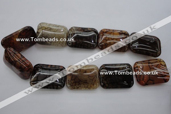 CAG4058 15.5 inches 30*38mm rectangle dragon veins agate beads