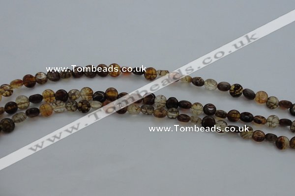 CAG4060 15.5 inches 6mm flat round dragon veins agate beads