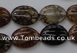 CAG4072 15.5 inches 15*20mm oval dragon veins agate beads