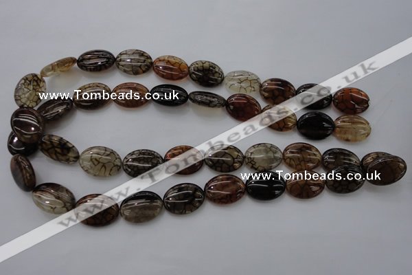 CAG4072 15.5 inches 15*20mm oval dragon veins agate beads