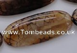 CAG4075 15.5 inches 20*50mm oval dragon veins agate beads