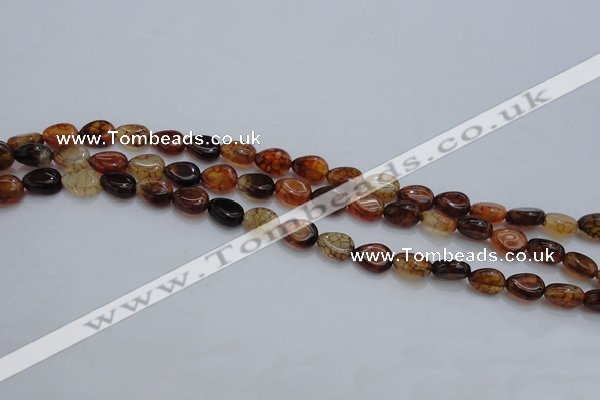 CAG4078 15.5 inches 6*8mm flat teardrop dragon veins agate beads