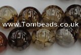 CAG4115 15.5 inches 16mm round dragon veins agate beads