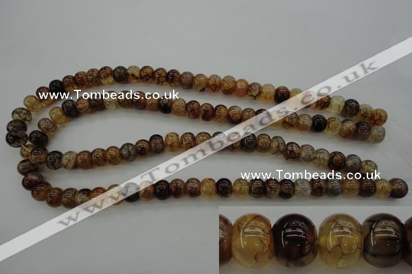 CAG4118 15.5 inches 7*10mm rondelle dragon veins agate beads