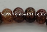 CAG4120 15.5 inches 12*16mm rondelle dragon veins agate beads