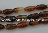 CAG4126 15.5 inches 6*12mm rice dragon veins agate beads