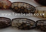 CAG4130 15.5 inches 15*30mm rice dragon veins agate beads